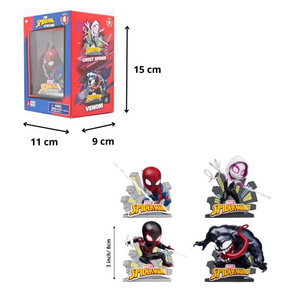MARVEL Hero Box – Spider-Man 8cm – Attack Series  In box (cm 7×4.5×8 H) –  4ass…x12